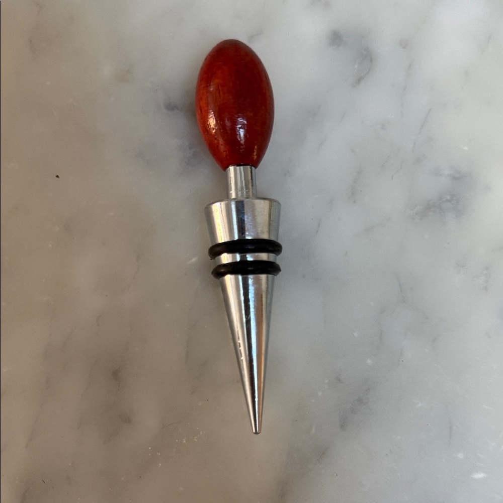 Vintage Wood Capped Wine Stopper